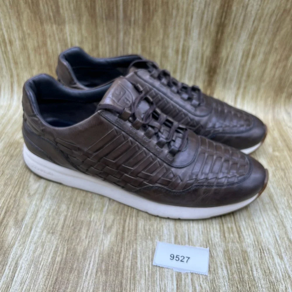 Cole Haan GrandPrø Huarache Men's Size 10 Brown Woven Leather Sneakers C27268‎